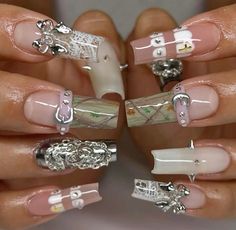 Camo Inspired Nails, Pretty Birthday Nails, Belt Nails, 21 Nails, Nyc Nails, Hard Nails, Broken Nails, Glamour Nails, Grunge Nails