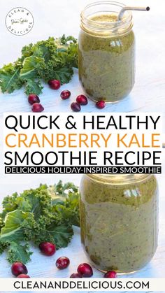 quick and healthy cranberry kale smoothie recipe