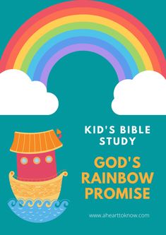 Learn about God’s rainbow promise in the story of Noah’s Ark and other biblical narratives with this hands-on rainbow bible study for kids. #sundayschool #kidsfaith Rainbow Lessons, Toddler Bible, Kids Bible Study, Bible Crafts Sunday School