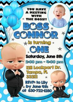 Baby Invitation Card, Baby Birthday Party Invitations, Baby Party Invitations, Bos Baby, Baby Shower Garcon