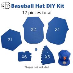 the baseball hat diy kit includes several pieces