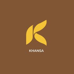 the logo for khansa is shown on a brown and yellow background with white letters