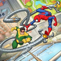 Patrick Brown, 3 Spiderman, Doc Ock, Mark Bagley, Marvel Cartoons, Comic Book Art Style, Come Soon, Man Art, Amazing Friends