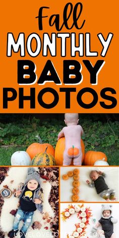 Fall monthly baby photos. Fall Baby Pictures, Pumpkins And Leaves