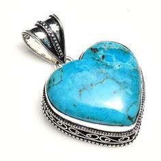 Turquoise Handmade Heart Antique Design Pendant Jewelry Wedding Gift NP 078 | eBay Turquoise Heart Wedding Jewelry, Turquoise Heart-shaped Wedding Jewelry, Jewelry Wedding, Handmade Heart, Heart Gemstone, Costume Jewelry Necklaces, Antique Design, Handmade Copper, Cool Necklaces