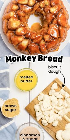 the ingredients to make monkey bread on a table