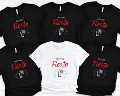 five t - shirts with the words, i'm from flesh on them in red and black