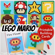 lego mario printable building cards for kids to play with and learn how to use them