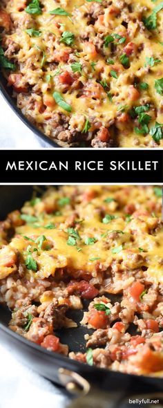 mexican rice skillet with ground beef and tomatoes