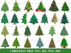 christmas tree svg and png clipart for use in the webpages