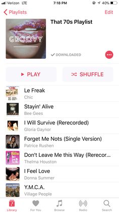 an iphone screen showing the playlist on itunes