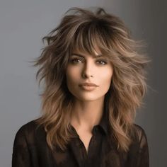 Feathered Shag Haircut, Wolf Shag Haircut, Wolf Haircut Long Hair, Wolf Haircuts, Haircut Ideas Trendy, Gray Highlights, Wolf Cut Hair