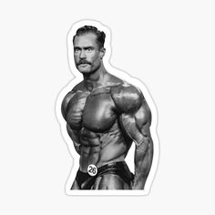 a man with muscles and no shirt sticker