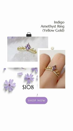 Purple Magic, Yellow Gold Rings