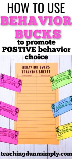 the back to school behavior checklist with text overlay that reads how to use behavior bucks to promote positive behavior choices