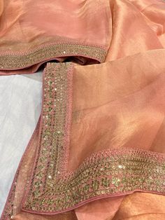 On pure Kanjeevaram tissue organza with zardozi border. *sabyasachi's design* Lace Dress Design, Fashionable Saree Blouse Designs, Modern Saree, Tissue Saree, Indian Silk Sarees, Pakistani Fashion Party Wear, Indian Fashion Saree, Saree Designs Party Wear, Indian Dresses Traditional