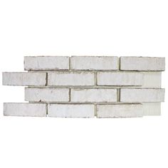 a white brick wall is shown against a white background