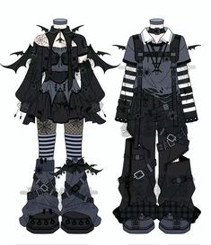 Punk Style Outfits, Art Outfits, Clothing Design Sketches, Drawing Anime Clothes, Long Coats, Dress Design Sketches, Emo Outfits, Fashion Design Drawings