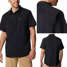 Nwot!! Man's Black Columbia Utilizer Ii Short Sleeve Button Down. Omni-Wick Technology. Size 2xl Classic Black Tops For Outdoor, Button Downs, Columbia, Mens Shirts, Man Shop, Technology, Black, Color