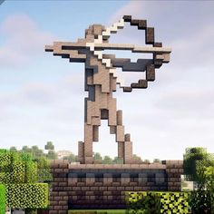 Do you have a strange feeling of wanting an archer statue? Why not try this simple and cute archer statue design? It's mainly made with stones, and the simple stance of this archer will give you a sense of power and protection! Test it out now! Credits to: MegRae Minecraft Statue Ideas, Minecraft Statue, Statue Ideas, Minecraft Temple, Minecraft Modern City, Minecraft House Ideas, Minecraft Statues, Statue Design