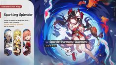 an image of the website page for sparking splendor, which features anime characters