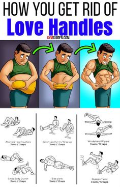 how to get rid of love handles with the instructions on how to do it in this cartoon