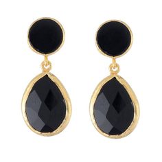 Medium Size Balck Onyx Earrings in gold Vermeil over sterling silver Ancient Coin Pendant, Huge Rings, Black Stones, Tourmaline Earrings, Onyx Earrings, Earrings In Gold, Bubble Mailer, Zipped Bag, Onyx Stone