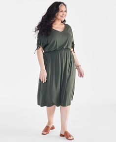 in stock Plus Size Dresses, Plus Size Outfits, Dresses With Sleeves, In Store, Pick Up, Buy Online, Plus Size, V Neck, Clothes For Women