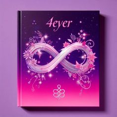 a purple and pink book with an artistic design on the cover that says, ayer