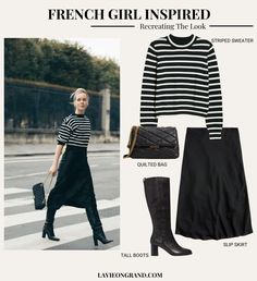 French Capsule Wardrobe 2024, French Woman Style, Recipes French, Striped Sweater Outfit, Places In Paris, Parisian Outfits, Simple Family Meals, French Recipes, French Workwear