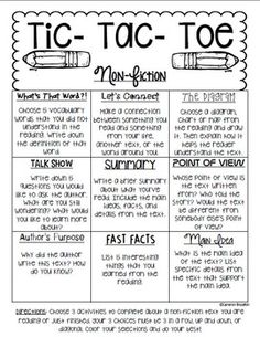 the tic - tac - toe worksheet is shown in black and white