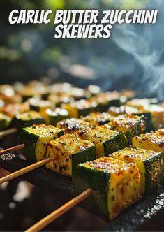 Hidden Recipes | Garlic Butter Zucchini Skewers | Facebook Zucchini Skewers Grill, Zucchini Recipes Grilled, Green Bean Side Dish Recipes, Cottage By The Lake, Grilled Zucchini Recipes