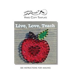 an apple brochure with the words live, love, teach written on it