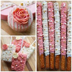 several different pictures of decorated cookies and pastries