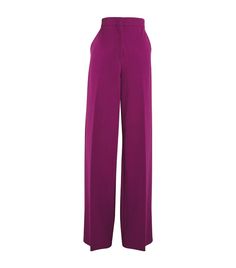 Find MAX MARA High-waist Trousers on Editorialist. Designed with a bold and beautiful new-season hue, this pair of trousers from Max Mara brings aubergine to the fore. The high-waist allows for a leg-skimming silhouette that leaves a streamlined shape and works perfectly with tucked in shirts. Formal Full-length Purple Bottoms, Purple Formal Full-length Bottoms, Purple Full Length Formal Bottoms, Full Length Purple Formal Bottoms, Purple Straight Pants For Formal Occasions, Formal Purple Straight Pants, Elegant Full-length Purple Bottoms, Elegant Full Length Purple Bottoms, Purple Fitted Wide-leg Bottoms