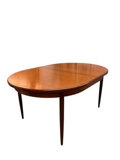 an oval wooden table with two leaves on the top and one leaf at the bottom