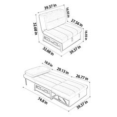 the bed frame is shown with measurements for each mattress and headboard, as well as its