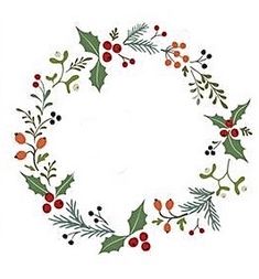 a christmas wreath with holly and berries