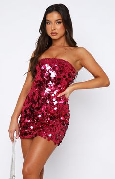 Strapless Mini Dress With Contrast Sequin For Prom, Strapless Sequin Mini Dress For Prom, Glamorous Strapless Sequin Mini Dress, Holiday Strapless Mini Dress With Contrast Sequin, Glamorous Strapless Mini Dress With Contrast Sequin, Strapless Contrast Sequin Mini Dress For Cocktail, Strapless Mini Dress With Contrast Sequin For Cocktail, Strapless Sequin Mini Dress For Party Season, Strapless Contrast Sequin Cocktail Mini Dress