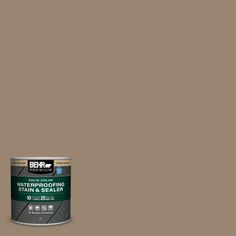 a can of behro waterproofing stain and sealer on a white background