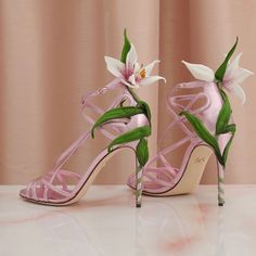 Dolce And Gabbana Flower Heels, Meganium Pokemon, Dolce And Gabbana Heels, Pakistan Shoes, Flower Heels, Floral Heels, Flower Shoes, Girls Heels, Shoes Sale