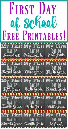 the first day of school free printables for students to use in their classroom