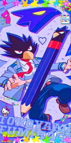 an image of sonic the hedgehog holding a giant pencil