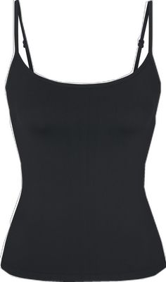 Stretch Camisole With Built-in Bra For Layering, Fitted Elastane Camisole With Built-in Bra, Elastane Camisole With Built-in Bra, Shapewear Tank Top With Built-in Bra And Wide Straps, Black Camisole With Built-in Bra For Layering, Camisole With Built-in Bra And Minimal Stretch, Workout Shapewear Tank Top With Built-in Bra, Solid Color Seamless Shapewear With Scoop Neck, Solid Seamless Scoop Neck Shapewear