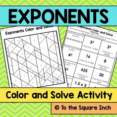 exponents color and solve activity for the square