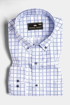 Elevate your wardrobe with our Bright White, Casper Blue, and Black Checkered Giza Cotton Shirt, featuring a button-down collar and textured pattern. Crafted from premium Giza cotton, its striking checkered pattern adds a touch of contemporary flair. Redefine your style with this versatile piece, perfect for a polished yet modern look. Fused collar and cuffs, collar stand and flat felled side seams provide structure and stability to all our shirts. 100 % Premium Giza Cotton: Long staple, smother Black Checkered, Formal Casual, Giza, Checkered Pattern, Button Down Collar, Blue And Black, Collar And Cuff, Full Sleeve, Bright White