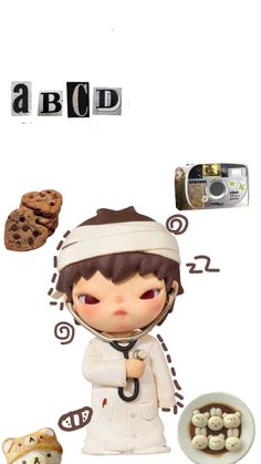 a figurine that is next to some cookies