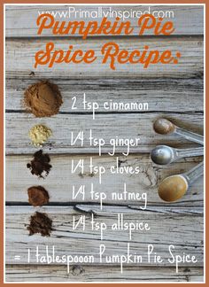 pumpkin pie spice recipe on a wooden table