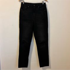 Nwt! American Eagle 8 Long Women’s Ripped Distressed Mom Jean Measures About; Waist, 15 Inches Rise, 12 Inches Inseam, 30 Inches Details; - New With Tag - American Eagle - Women’s Size 8 Long - 95% Cotton 5% Elastic - Black Distressed Ripped - Mom Jean Style Tags; Black Jeans Distressed Ripped Long Jean Mom Jean Mom Jeans Style, Jean Mom, Distressed Mom Jeans, Jean Color, Long Jeans, Mom Jean, Jeans Distressed, American Eagle Outfitters Jeans, Colored Jeans