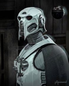 a star wars character with a helmet on